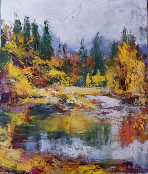 Obraz Navrotskyi Igor - Jeseň nad lesným jazerom